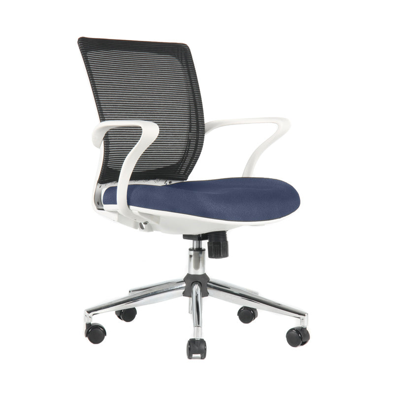 Silla TURIN Basic Marco blanco Base cromada Tela